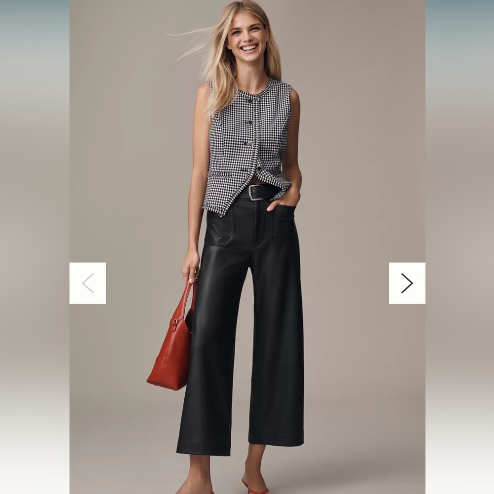 Anthropologie The Colette Faux-Leather Wide-Leg Pants by Maeve Sz 18W